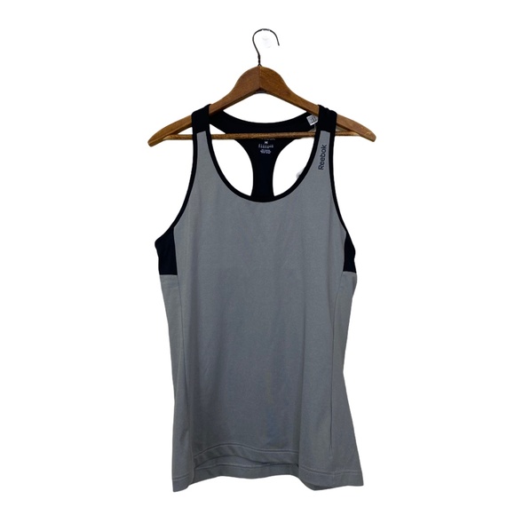 Reebok Grey Black Slim Fit Work Out Tank Top NEW - Picture 6 of 9